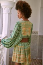 Ina Splice Printed Mini Peasant Dress - Image 9