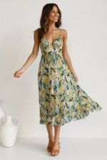 Adela Printed Ruffle Trim Midi Sundress - Image 6
