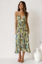 Adela Printed Ruffle Trim Midi Sundress - Image 9