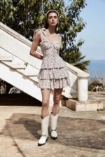 Aleth Printed Bow-tie Tiered Mini Dress - Image 2