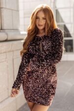 Amanda Velvet Sequin Mini Dress - Image 4