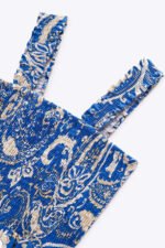 Aurelian Shirred Bodice Strap Flare Midi Dress - Image 4