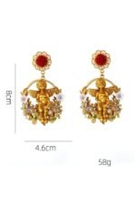 Baroque Cupid Angel Earrings - Image 7