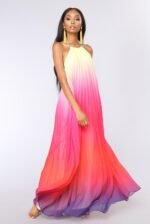 Basia Printed Halterneck Backless Maxi Tent Dress