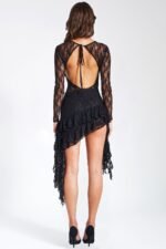 Belen Backless Ruffle Lace Mini Dress - Image 5