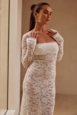 Bertha Square Neck Lace Maxi Dress - Image 5