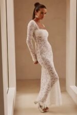 Bertha Square Neck Lace Maxi Dress - Image 7