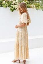 Besty Printed Smock Square Neck Maxi Dress - Image 7