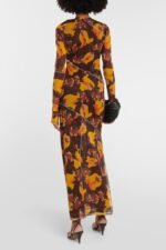 Breeda Printed See-through Maxi Mesh Dress - Image 6
