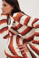 Calista Weaved Zigzag Backless Maxi Knit Dress - Image 4