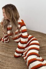 Calista Weaved Zigzag Backless Maxi Knit Dress - Image 8