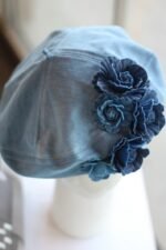 Camellia Denim Beret Hat - Image 5