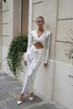 Cathy Flower Sequins Midi Dress - Image 10