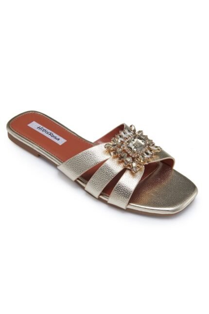 Cathy Rhinestone Decor Slide Sandals