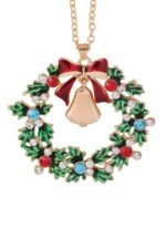 Christmas Wreath Bell Pendant Necklace - Image 5