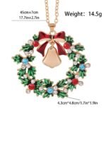 Christmas Wreath Bell Pendant Necklace - Image 4