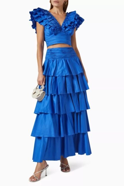 Cornelia Ruffle V-neck Tiered Set