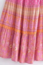 Damla Printed Gathered Halterneck Slip Maxi Dress - Image 6