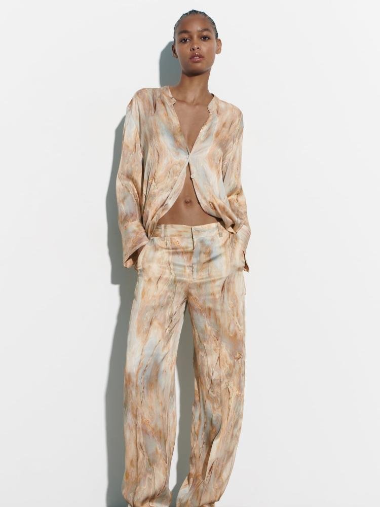 delia-printed-button-down-set-ss0020516276-beigeyellow-s-sunfere-866698 Delia Printed Button-down Set - Image 1