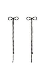 Diamante Bowknot Tassel Earrings