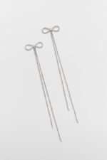 Diamante Bowknot Tassel Earrings - Image 10