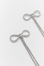 Diamante Bowknot Tassel Earrings - Image 13