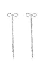 Diamante Bowknot Tassel Earrings - Image 14