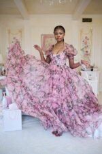 Dolly Printed Sweetheart Ruffle Maxi Dress - Image 3