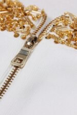 Donna Embroidered Turtleneck Midi Knit Dress - Image 7