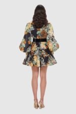 Eileen Printed Belted Flare Mini Dress - Image 3