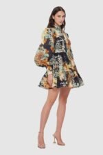 Eileen Printed Belted Flare Mini Dress - Image 2