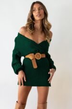 Eloise V-neck Knit Mini Dress - Image 9