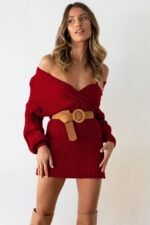 Eloise V-neck Knit Mini Dress