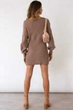 Eloise V-neck Knit Mini Dress - Image 6