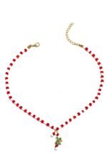 Enamelled Candy Cane Beaded Necklace - Image 4