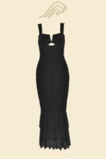 Ethel Gathered Flare Mesh Midi Dress - Image 12