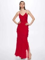 Eve Chiffon Ruffled Maxi Slip Dress - Image 5