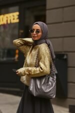 Freda Textured Metallic Knit Sweater - Image 7