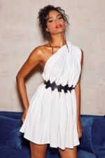 Gemma Belted One Shoulder Mini Dress - Image 3