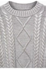 Genevieve Metallic Foiled Cable-knit Sweater - Image 5