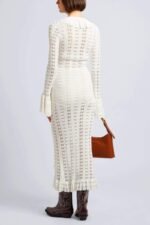 Georgia Ruffled Crochet Midi Dress - Image 4