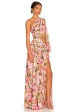 Gertrude Printed Cut-out Asymmetry Maxi Dress - Image 9
