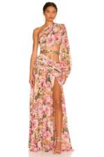 Gertrude Printed Cut-out Asymmetry Maxi Dress - Image 8
