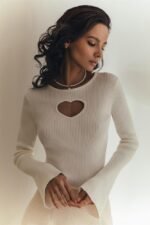 Heart Cut-out Knit Top - Image 5