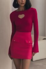 Heart Cut-out Knit Top - Image 3
