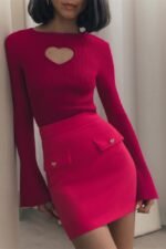 Heart Cut-out Knit Top - Image 2