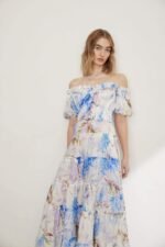 Heather Printed Ruffle Tiered Maxi Dress - Image 8