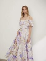 Heather Printed Ruffle Tiered Maxi Dress - Image 4