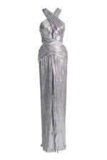 Heloise Metallic Cross Halter Neck Maxi Dress - Image 6