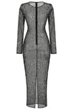 Ina Diamante Mesh Slit Maxi Dress - Image 5